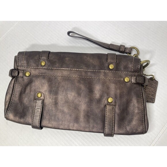 Coach Legacy Garcia Oversized Clutch 12707 Bronze Leather Brass Hardware - Picture 4 of 9